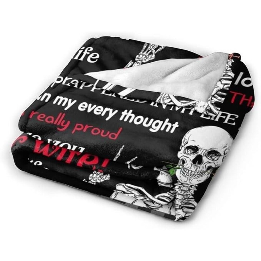 Throw Blanket "To My Wife" Lightweight Plush Fuzzy Cozy Soft Blankets NEW